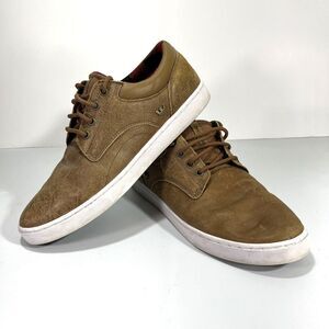 Supra Carver Men's Leather Skate Shoes Size US 10.5 Tan Low Top Buffalo Plaid